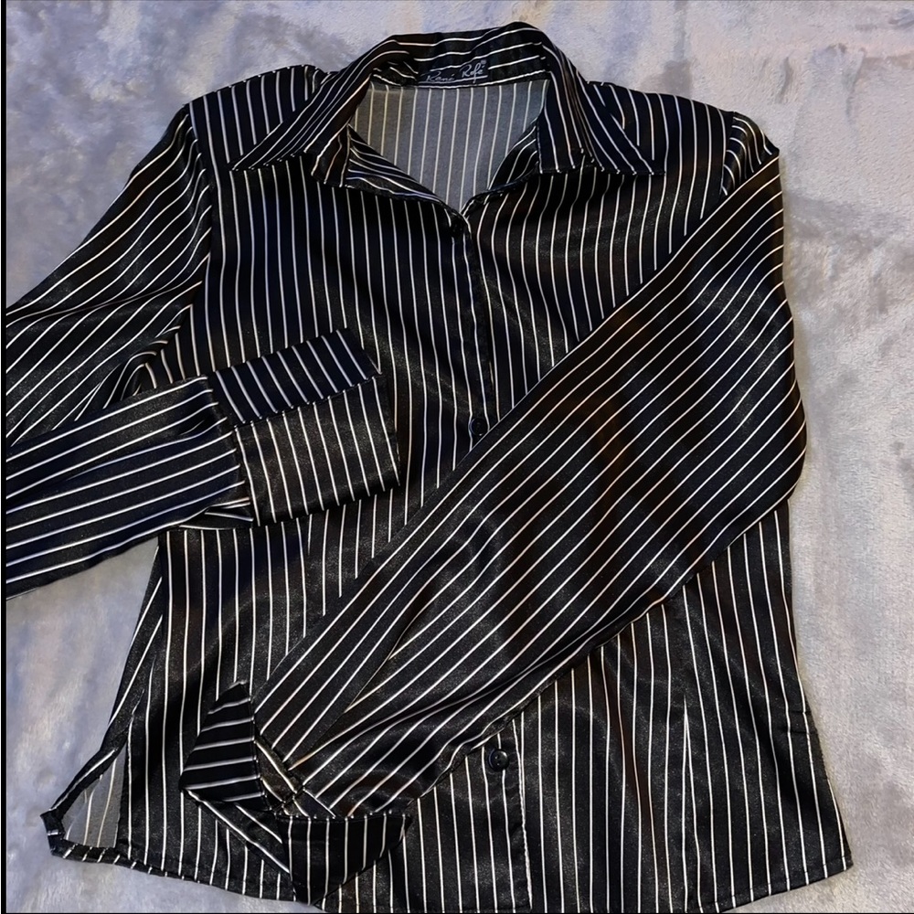 Silk in line blouse/ button down shirt